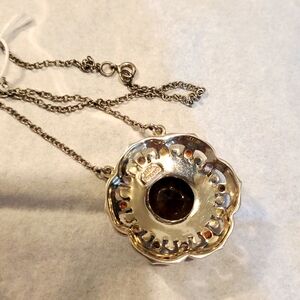 Braun Genuine Smokey Quartz 12ct and 925°silver  Pendant Necklace